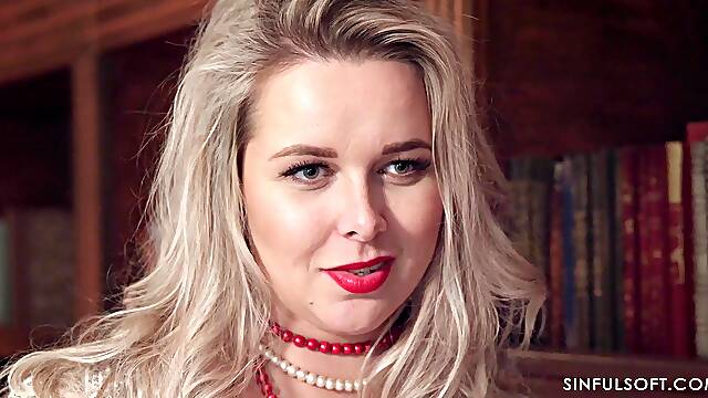 Aroused blonde tries passionate midnight sex in exclusive positions