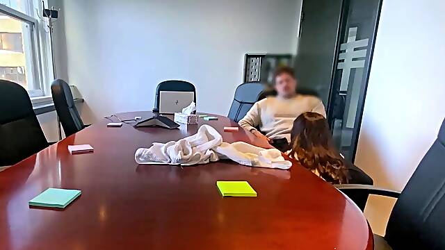Caught getting a blowjob by the office slut secretary