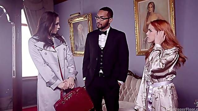 Spanish babe Amarna Miller is fucked by one black guy and nasty step mommy