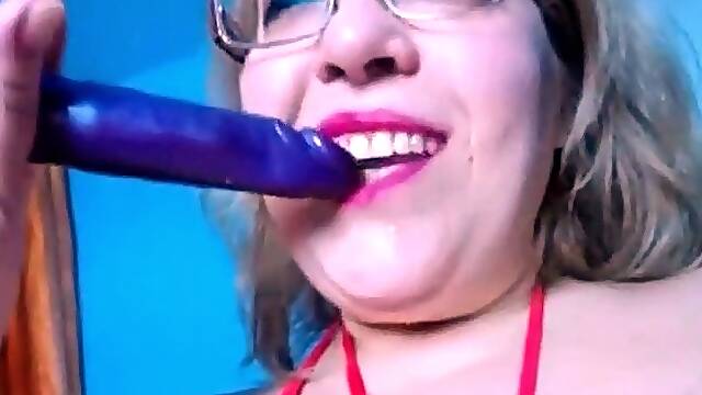 Amateur BBW Milf mit BBC auf Webcam
