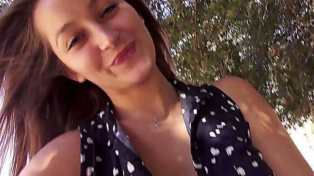 Hard sex outdoors with young Dani Daniels