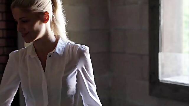 Gorgeous blond Kenna James rubbed pussy while licking the trimmed pussy of redhead Bree Daniels