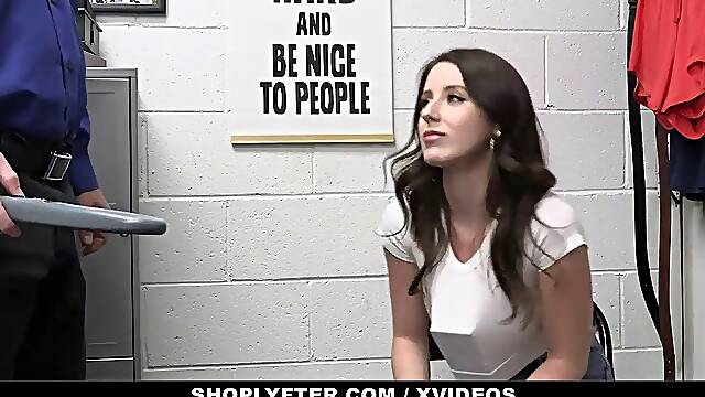 Insane teen charly summer caught stealing and gets taken to the backroom