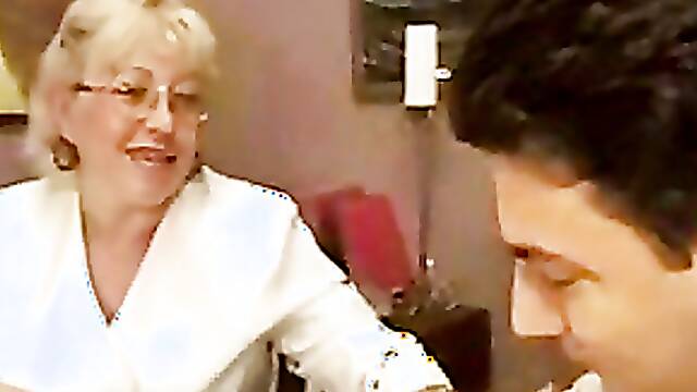 Granny Teacher Flirts With Her Student