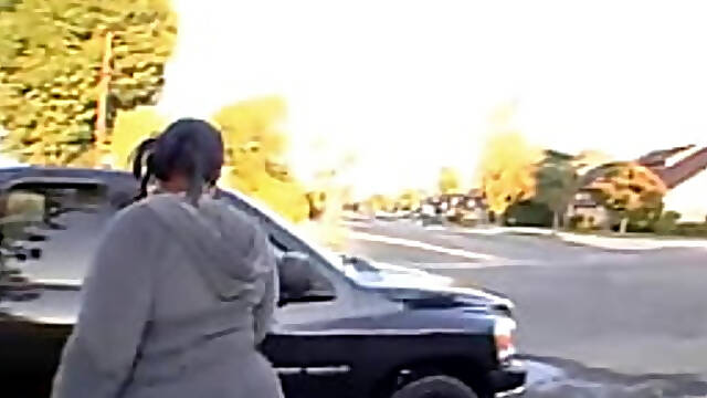 Ebony MILF gets picked up and pounded