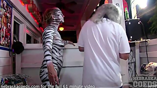 Beautiful Street Flashers Fantasy Fest And Wet T Contest At Cowboy Bills