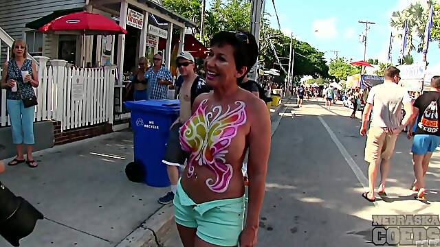 Nude Girls With Only Body Paint Out In Public On The Streets Of Fantasy Fest 2018 Key West Florida - NebraskaCoeds