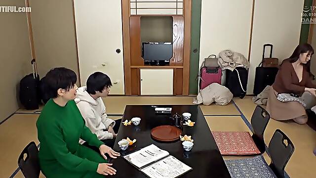 I Was Sandwiched Between My Mothers Busty Step Mom Friends At A Mixed Bathing Hot Spring And Made