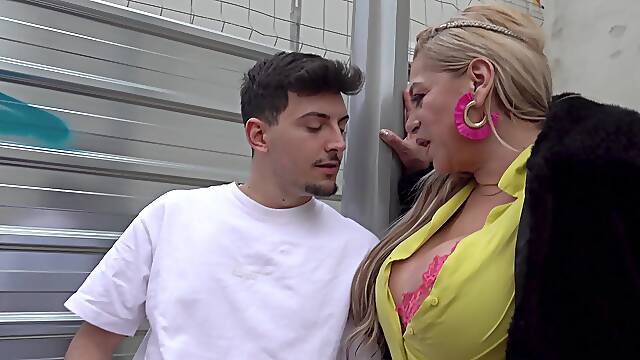 Chubby Deborah Bum with big tits enjoys while riding a dick