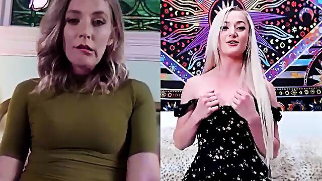 Webcam show with pornstars Mona Wales and Morgan Rain stripping