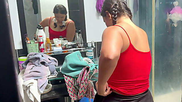 The Stepson Fucks the Ass of the Maid Hired by His Stepmother