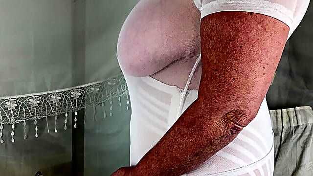 Aunty Sandra in White Rago Girdle