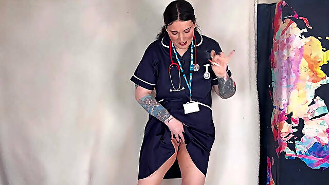 Nurse Ffw Is Gagging for a Cigarette & a Piss