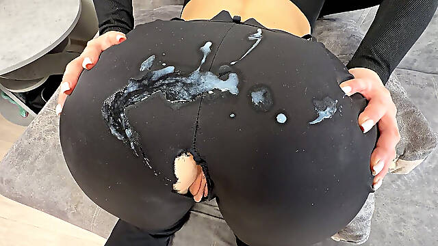 This Huge Ass Doesn't Fit in These Sexy Pants, I Had to Cut Her Hole to Fuck Her Big Ass