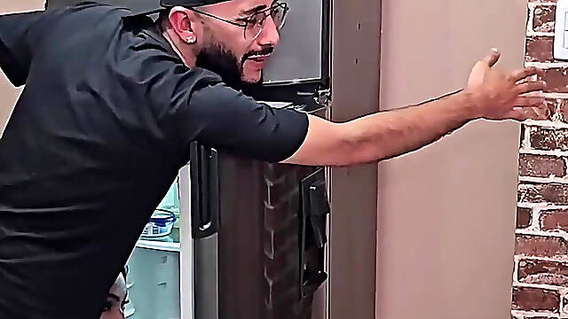 Anailove Sneaks Into the Kitchen to Claim a Massive Erection Raw